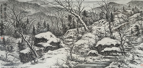 朱正发作品《瑞雪宝华山》 规格：240 ×120cm